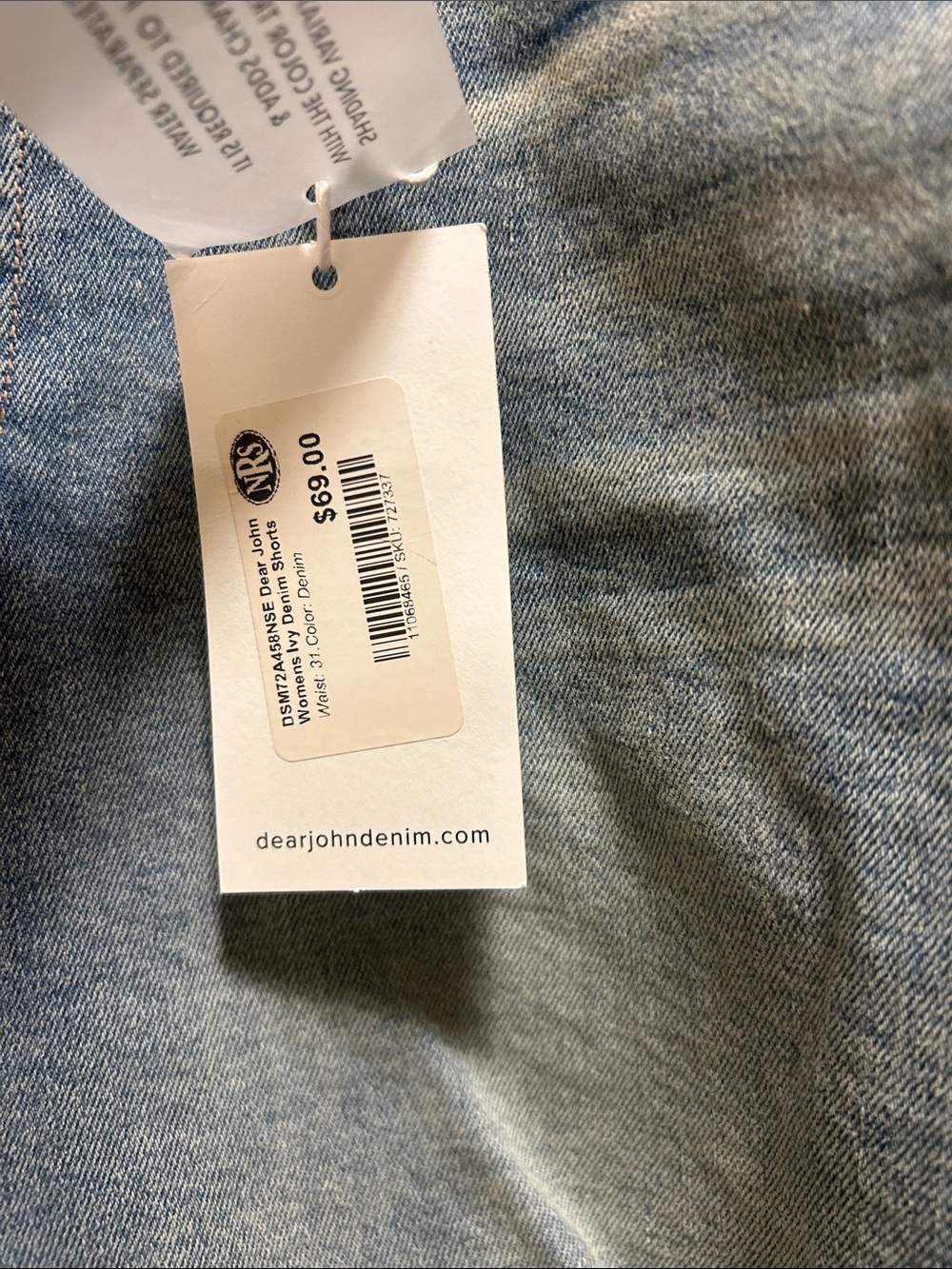 NWT Dear John Faded Blue Distressed Denim raw h Shorts - Picture 2 of 4